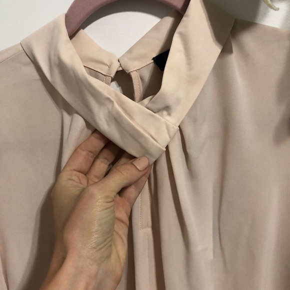 New DKNY Sheer Pink Collar Blouse - Picture 5 of 11